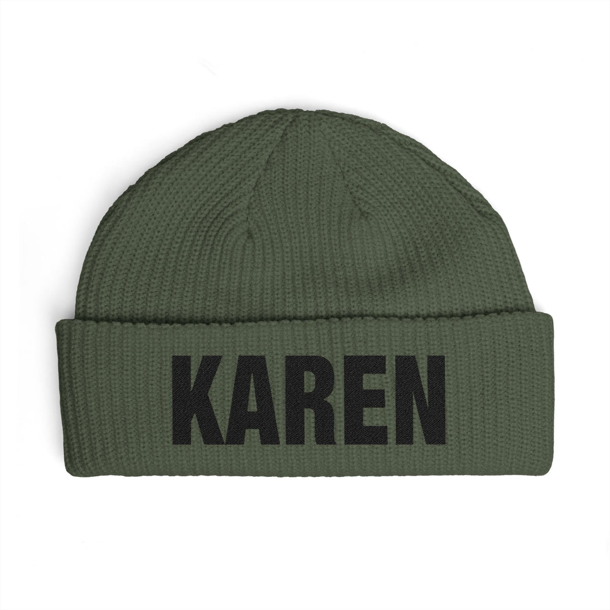 Cuff Beanie — Bold "KAREN" Embroidered Knit Hat Hats Printify One size Cypress