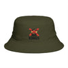 No Kings Bucket Hat — Rebellious Crown Graphic Cotton Bucket Hat Hats Printify One size Army