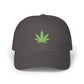 Classic Dad Cap – Embroidered Green Cannabis Leaf Baseball Hat Hats Printify Dark Grey One size