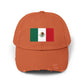 Mexico Flag Distressed Cap — Vintage Mexican Flag Dad Hat Hats Printify Burnt Orange One size