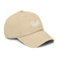 Hustle Washed Baseball Cap — Vintage Script Embroidered Hat Hats Printify
