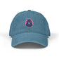 Embroidered Cosmic Bat Denim Hat — Gothic Moon Night Baseball Cap Hats Printify One size Blue