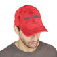 He’s Golfing Embroidered Vintage Cap — Washed Red Golf Dad Hat