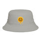 Smiley Drip Bucket Hat — Retro Melted Smile Face Sun Hat Hats Printify One size Storm