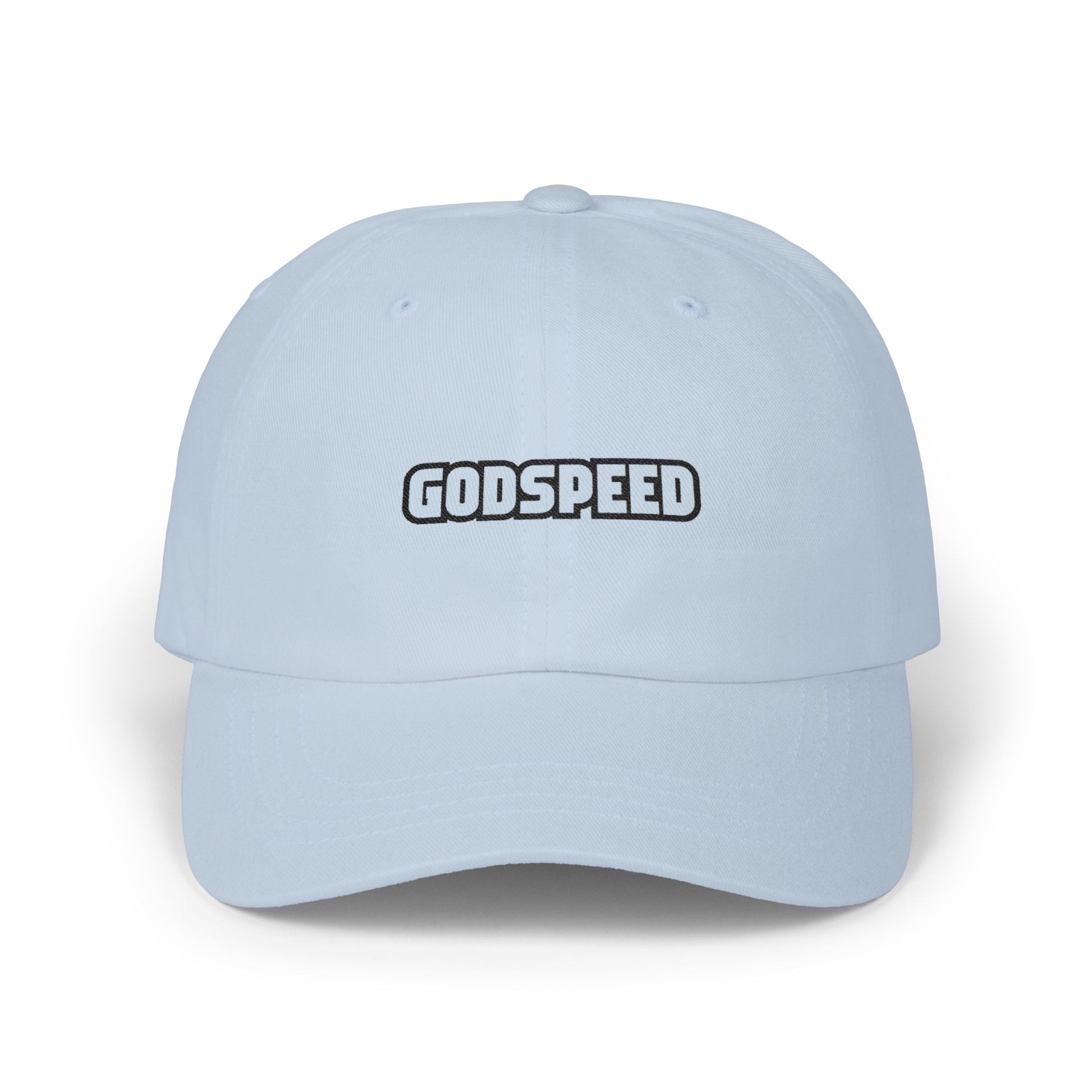 Godspeed Dad Cap — Embroidered Classic Baseball Hat Hats Printify Light Blue One size