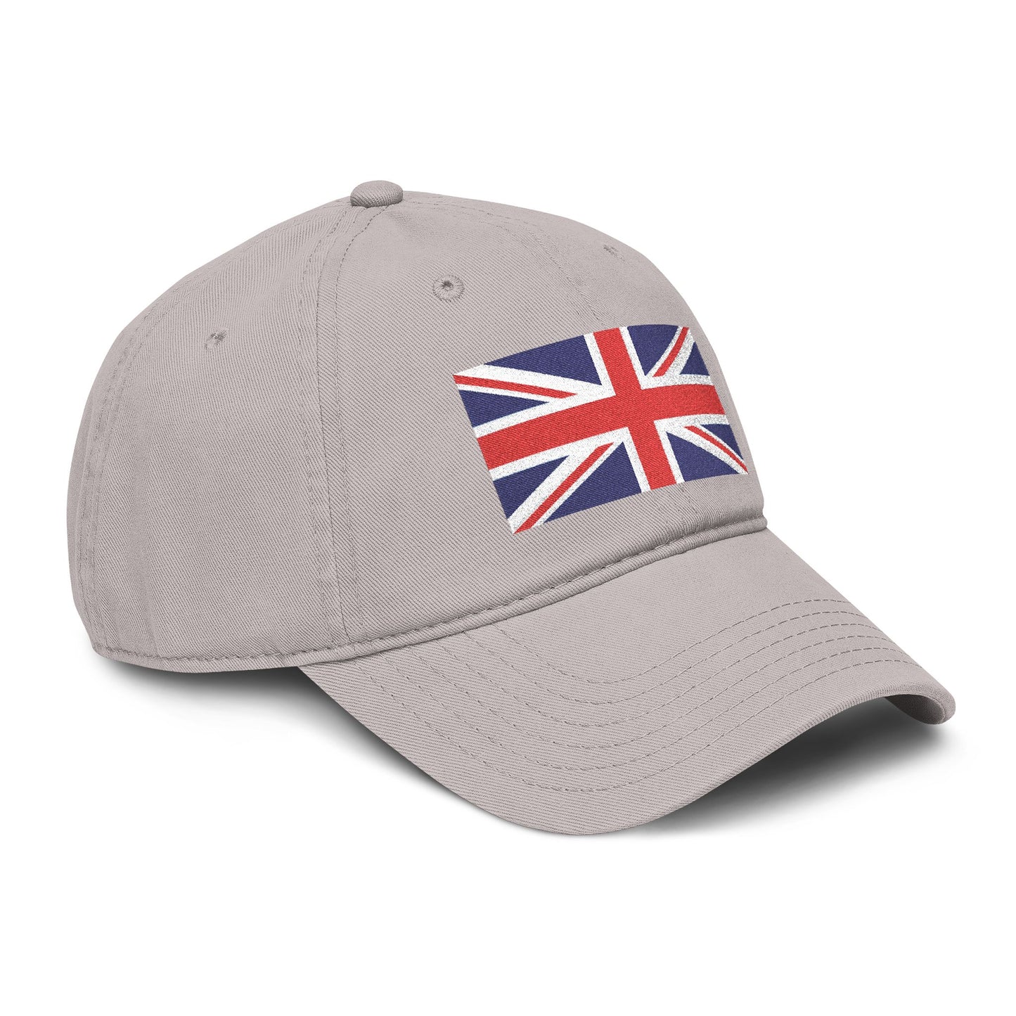 Washed Cotton Baseball Cap with Distressed Union Jack Patch Hats Printify