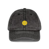 Vintage Embroidered Sunflower Cap — Retro Washed Baseball Hat Hats Printify One size Black