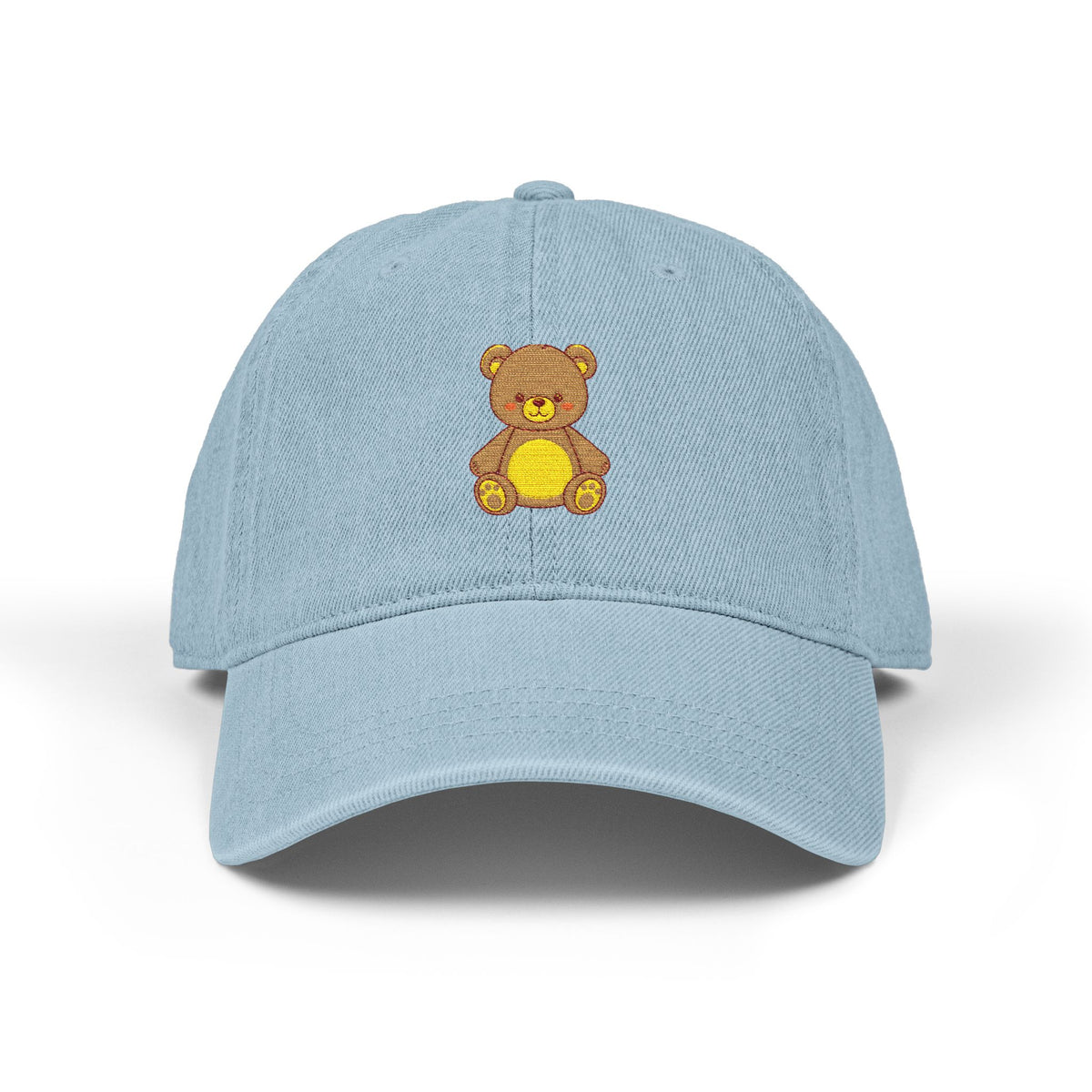 Embroidered Teddy Bear Denim Hat – Cute Vintage Teddy Cap Hats Printify One size Light Blue