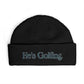 He's Golfing Cuff Beanie — Embroidered Golf Lover Knit Hat