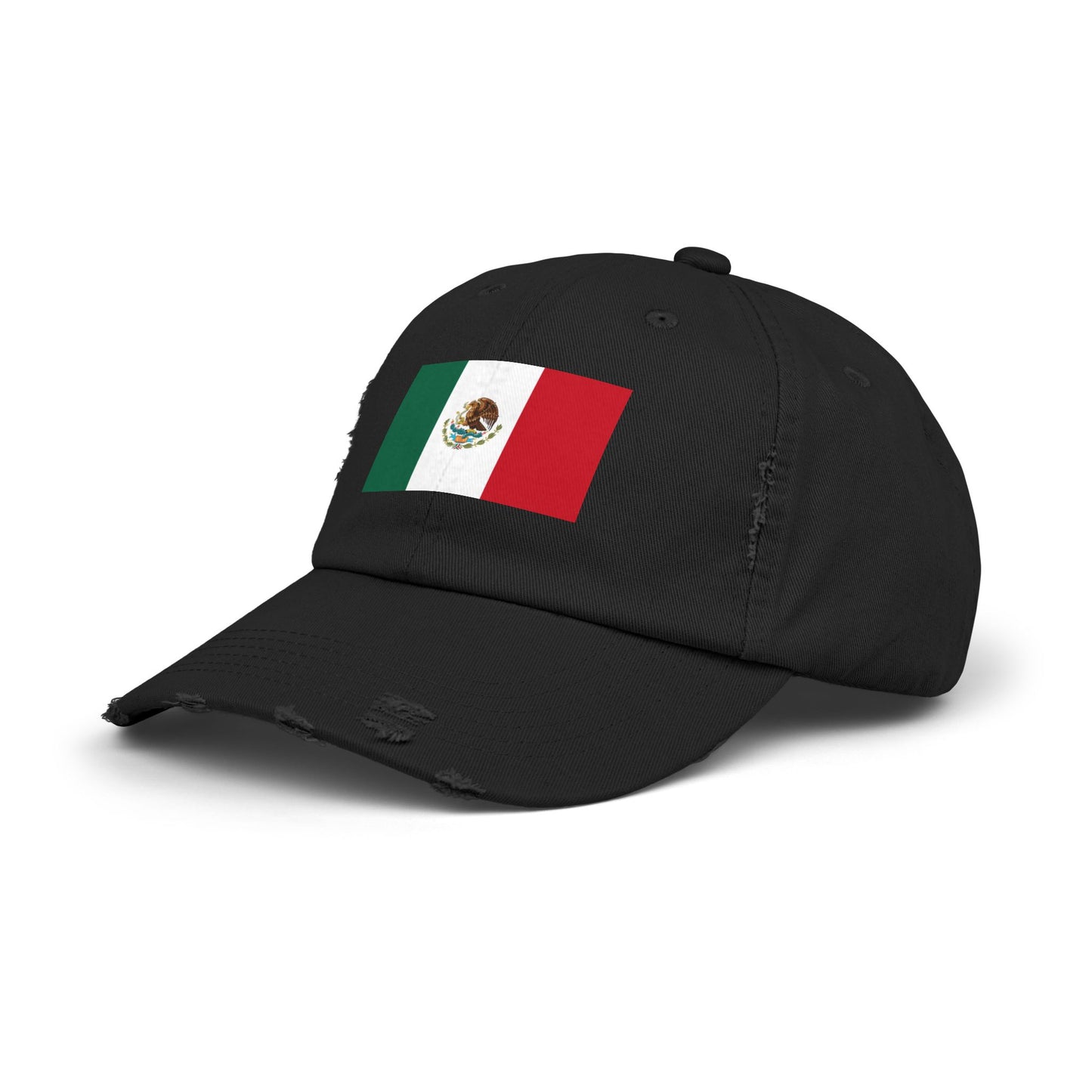 Mexico Flag Distressed Cap — Vintage Mexican Flag Dad Hat Hats Printify