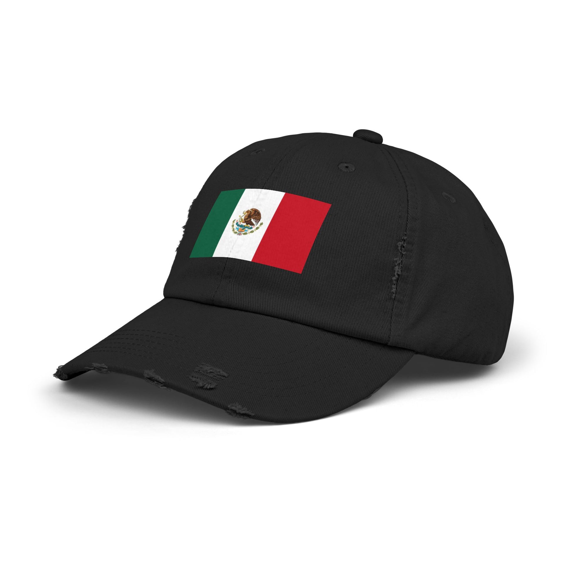 Mexico Flag Distressed Cap — Vintage Mexican Flag Dad Hat Hats Printify