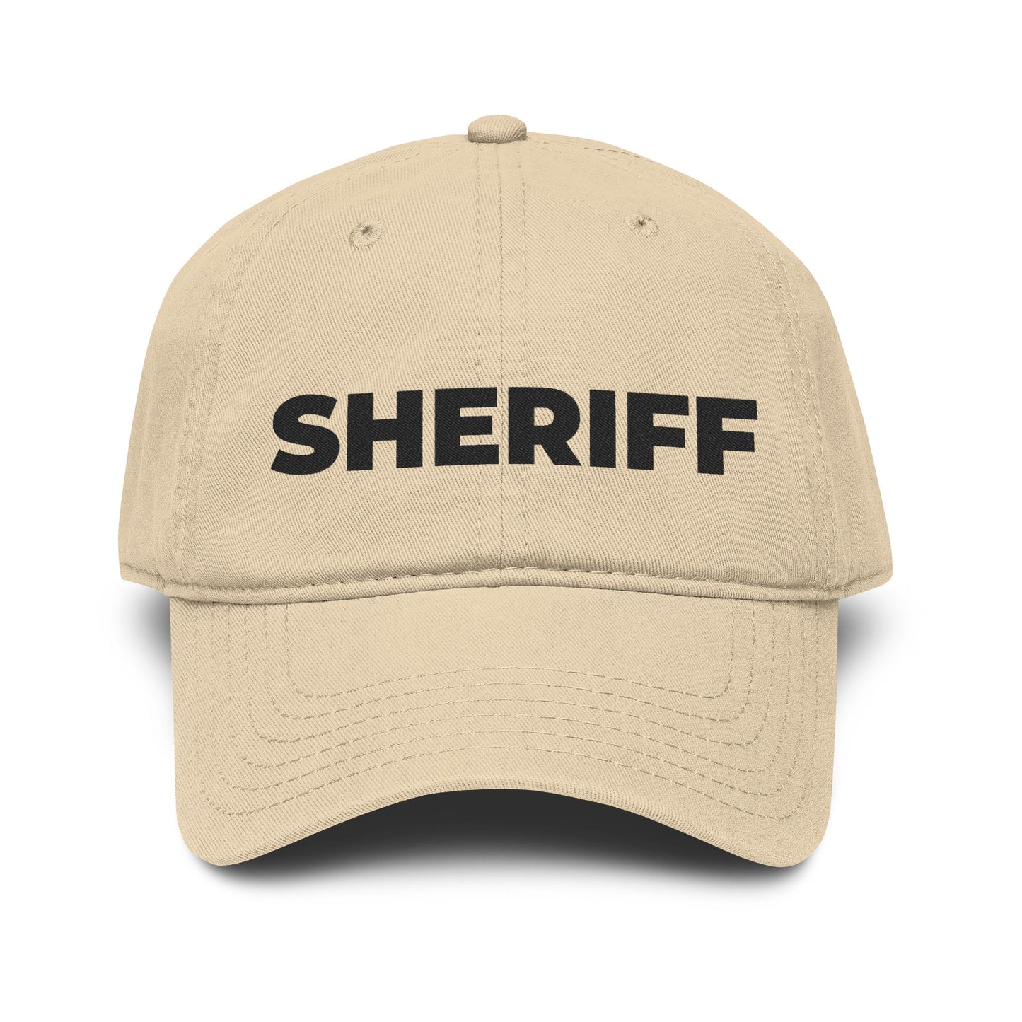 Sheriff Floral Embroidered Baseball Cap Hats Printify One size Khaki