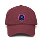 Embroidered Neon Samurai Baseball Cap — Washed Cotton Hat Hats Printify One size Maroon