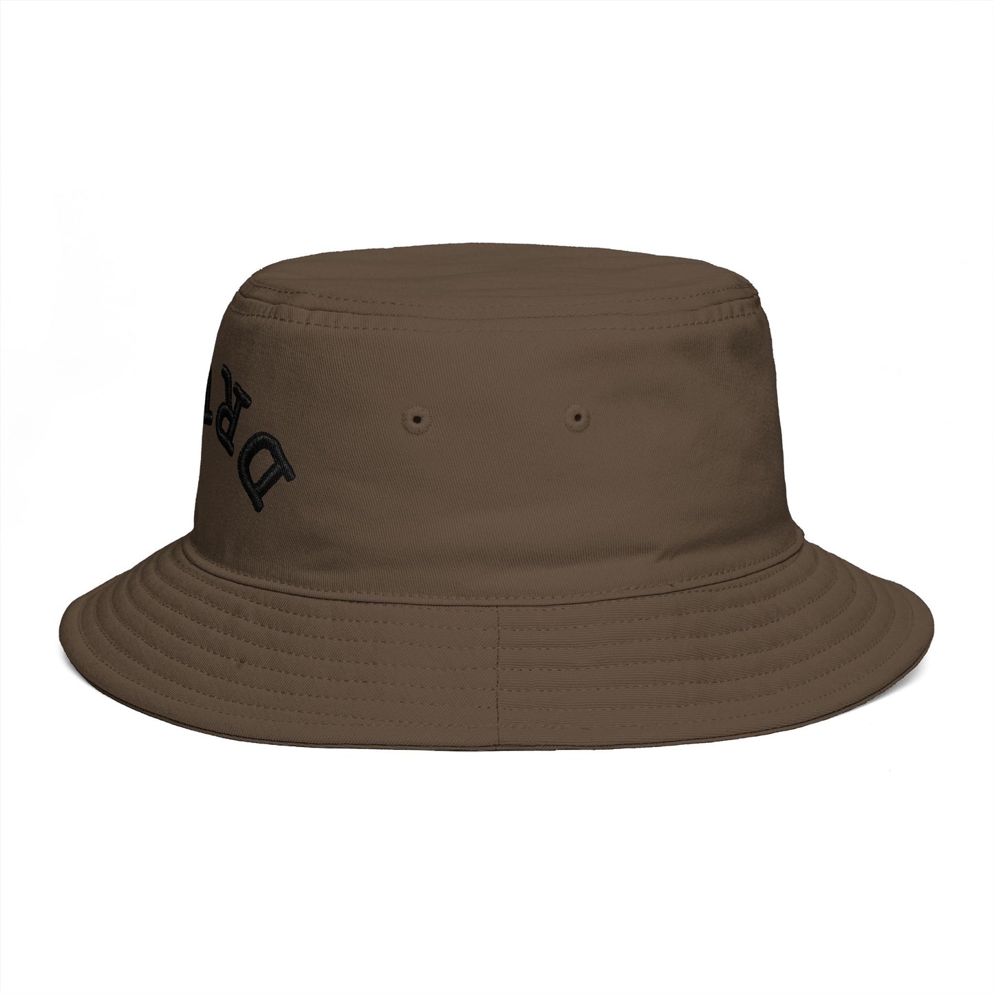Drunk Arched Brown Bucket Hat – Retro Party & Festival Headwear