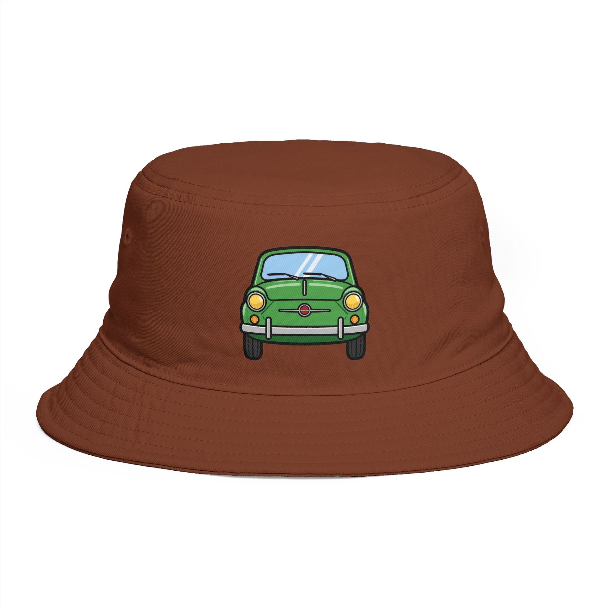 Bucket Hat — Retro Green Car Embroidered Bucket Hat Hats Printify