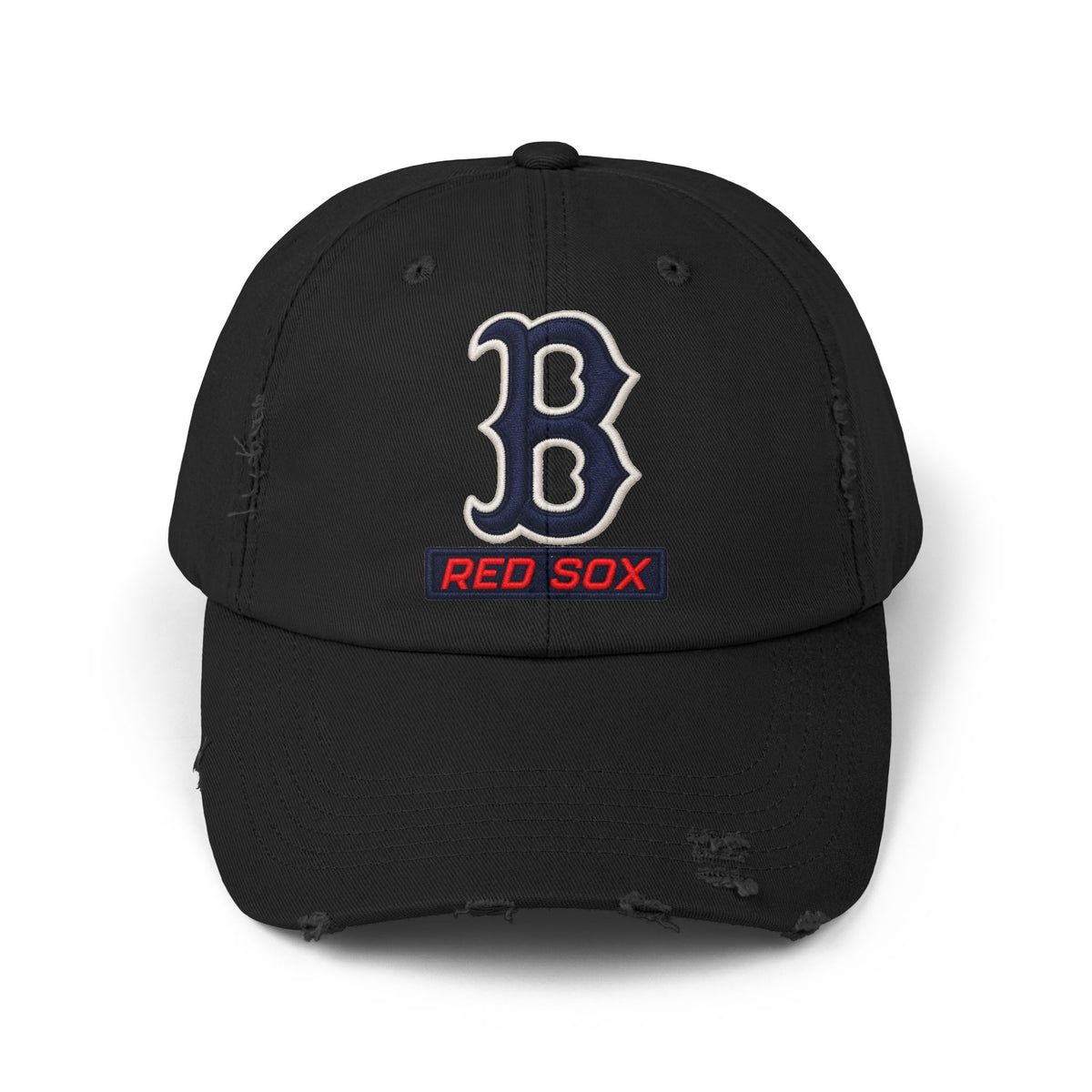 Boston Red Sox Distressed Baseball Cap Hats Printify Black One size