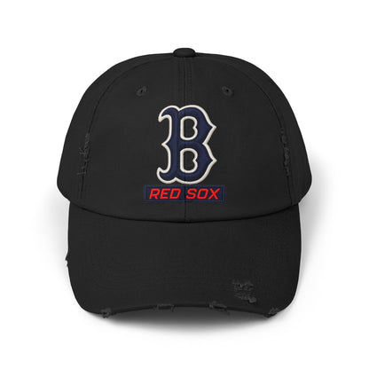 Boston Red Sox Distressed Baseball Cap Hats Printify Black One size