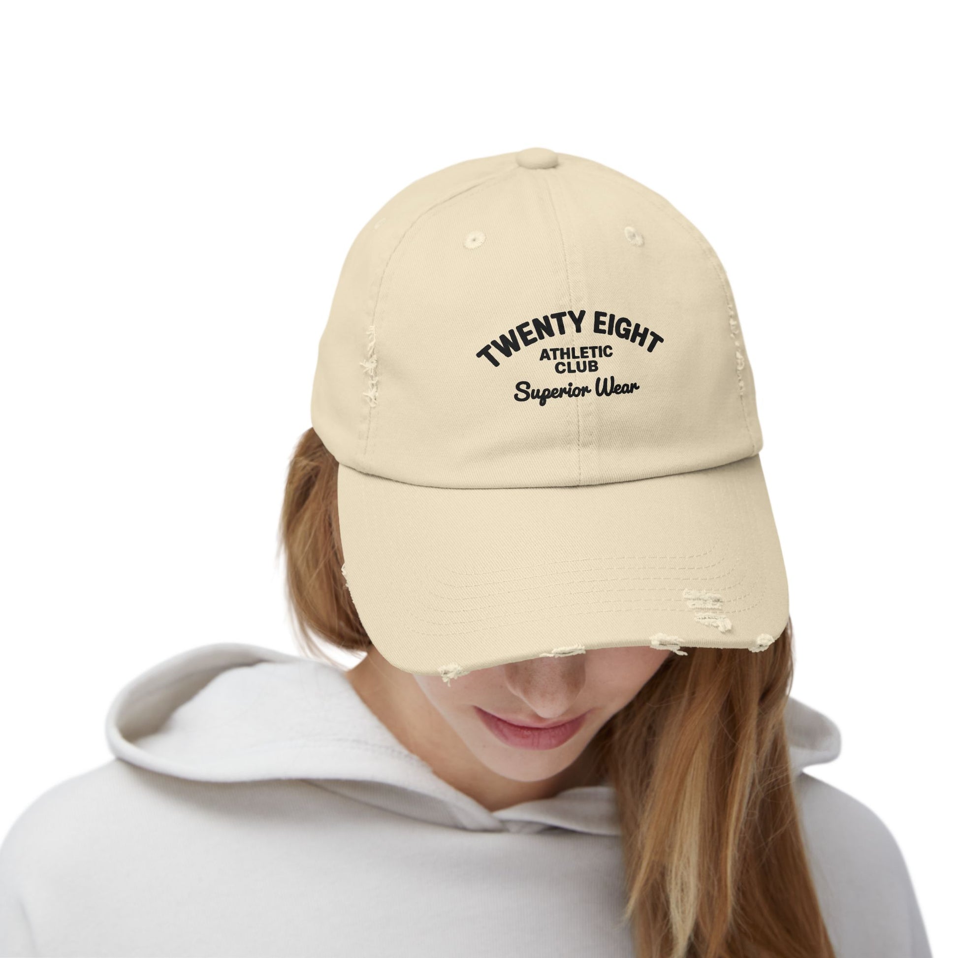 Distressed Baseball Cap — "Twenty Eight" Vintage Embroidered Dad Hat Hats Printify