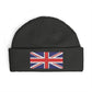 Cuff Beanie — Embroidered Union Jack Knit Hat Hats Printify One size Coal