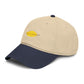 Washed Cotton Baseball Cap with Embroidered Yellow Leaf – Casual Fall Hat