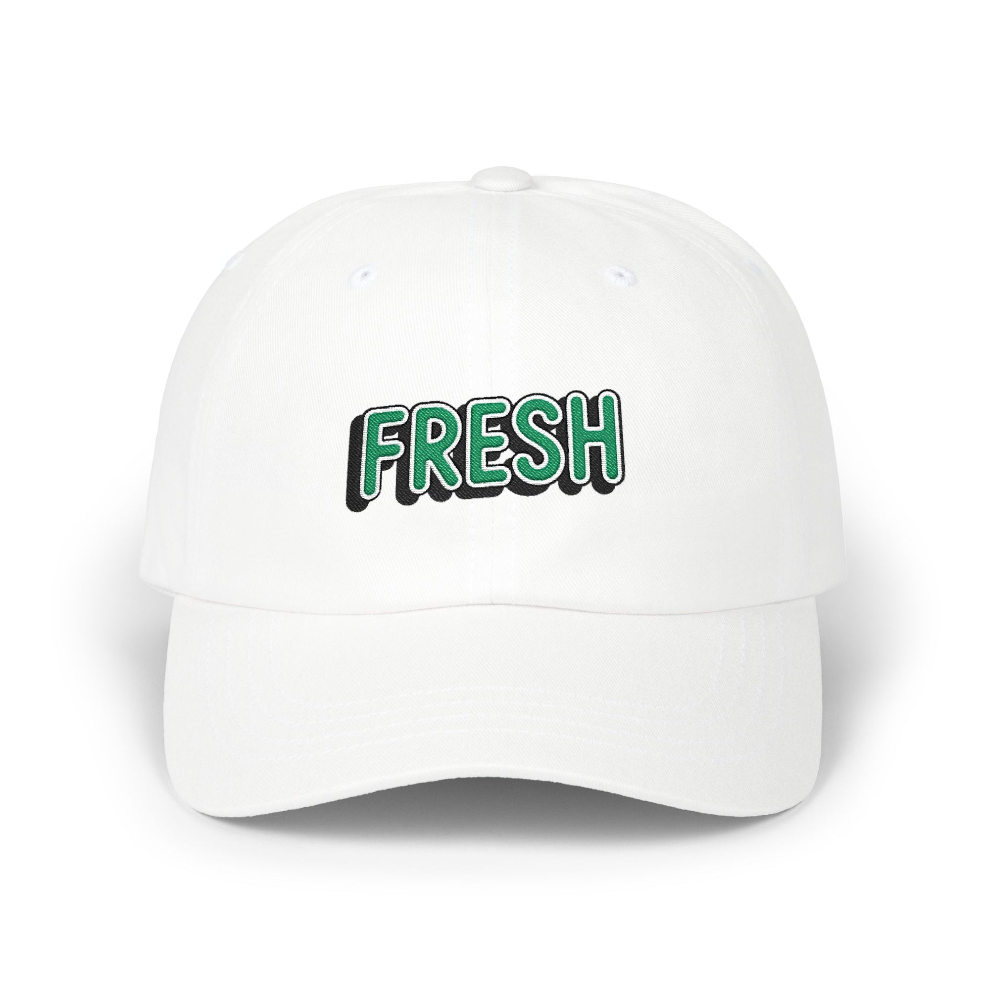 Fresh Embroidered Dad Cap — White Casual Baseball Hat Hats Printify White One size
