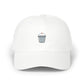 Dad Cap with Tiny Shaved Ice Embroidery – Minimal Summer Hat Hats Printify White One size