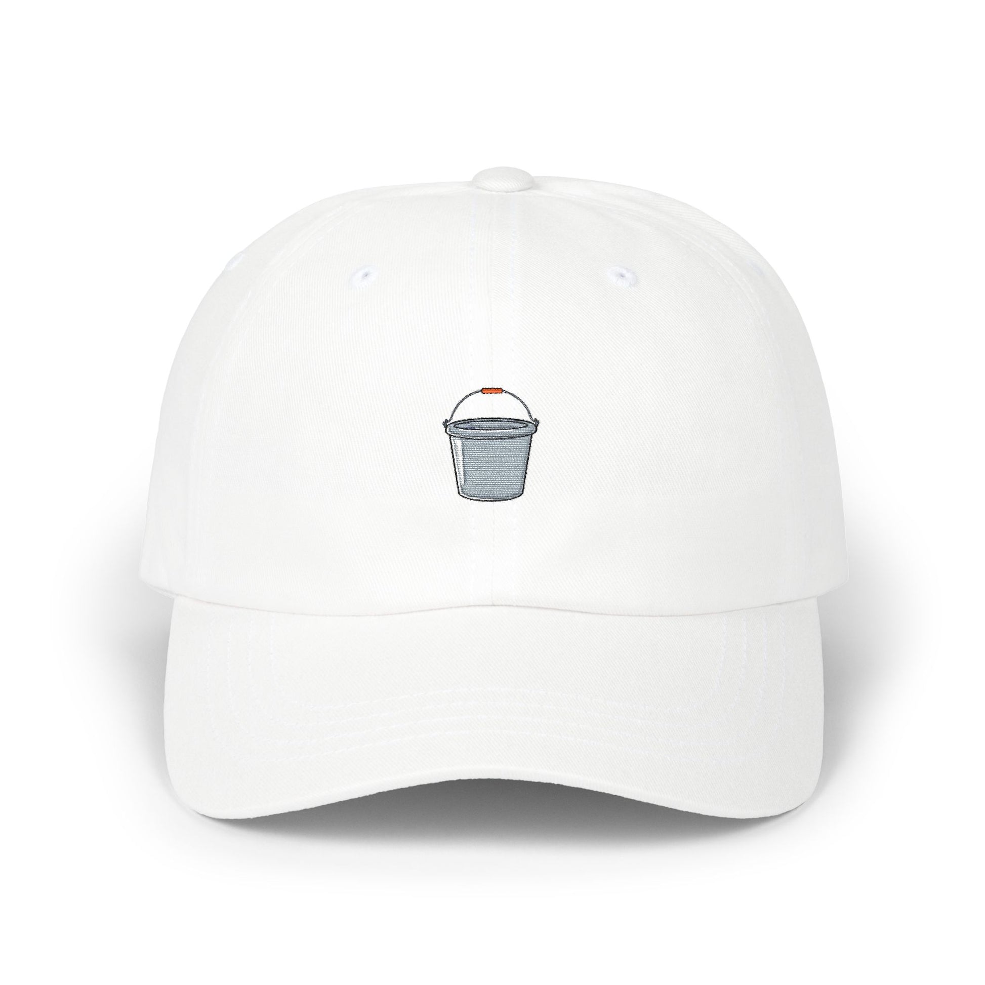 Dad Cap with Tiny Shaved Ice Embroidery – Minimal Summer Hat Hats Printify White One size