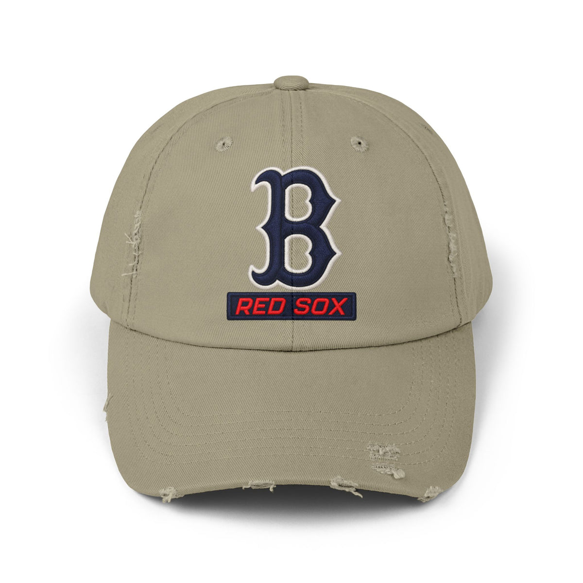 Boston Red Sox Distressed Baseball Cap Hats Printify Light Olive One size