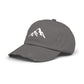 Distressed Mountain Hat — Minimal White Peak Embroidered Cap