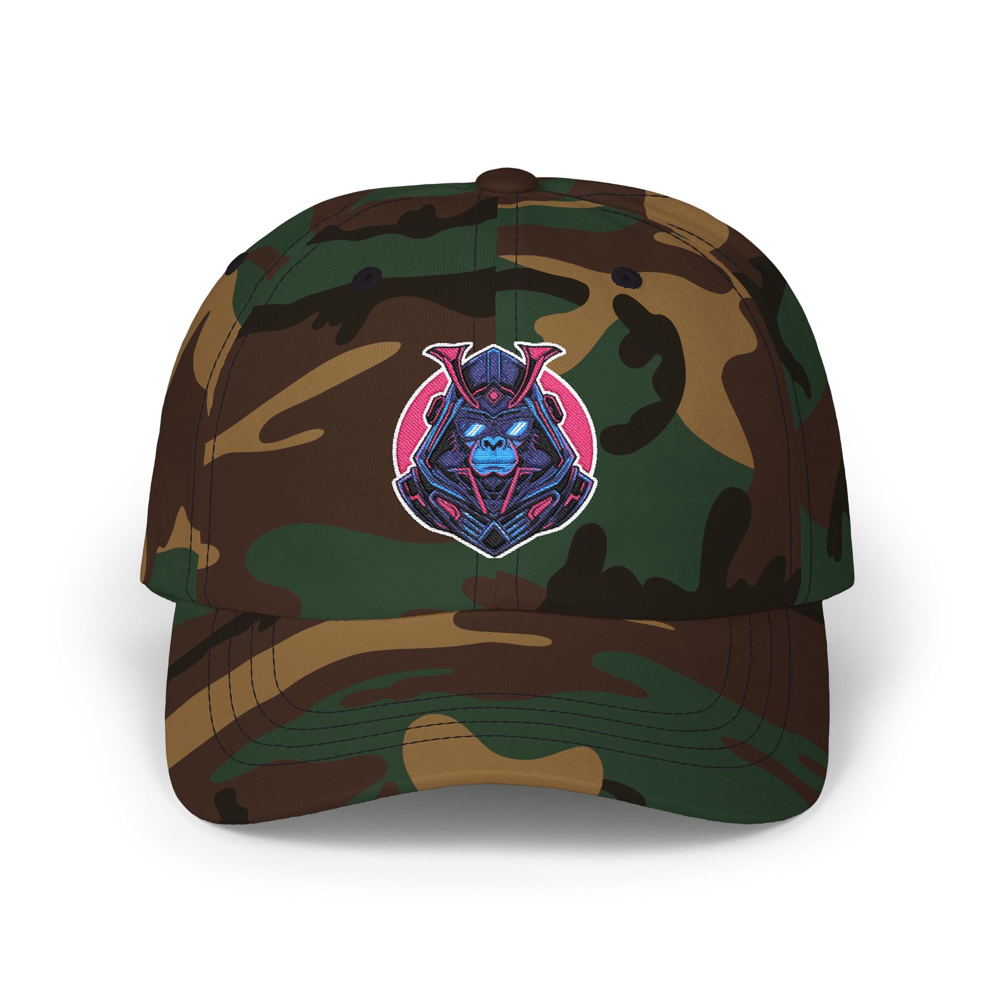 Dad Cap — Cyber Samurai Embroidered Logo Hat Hats Printify Green Camo One size