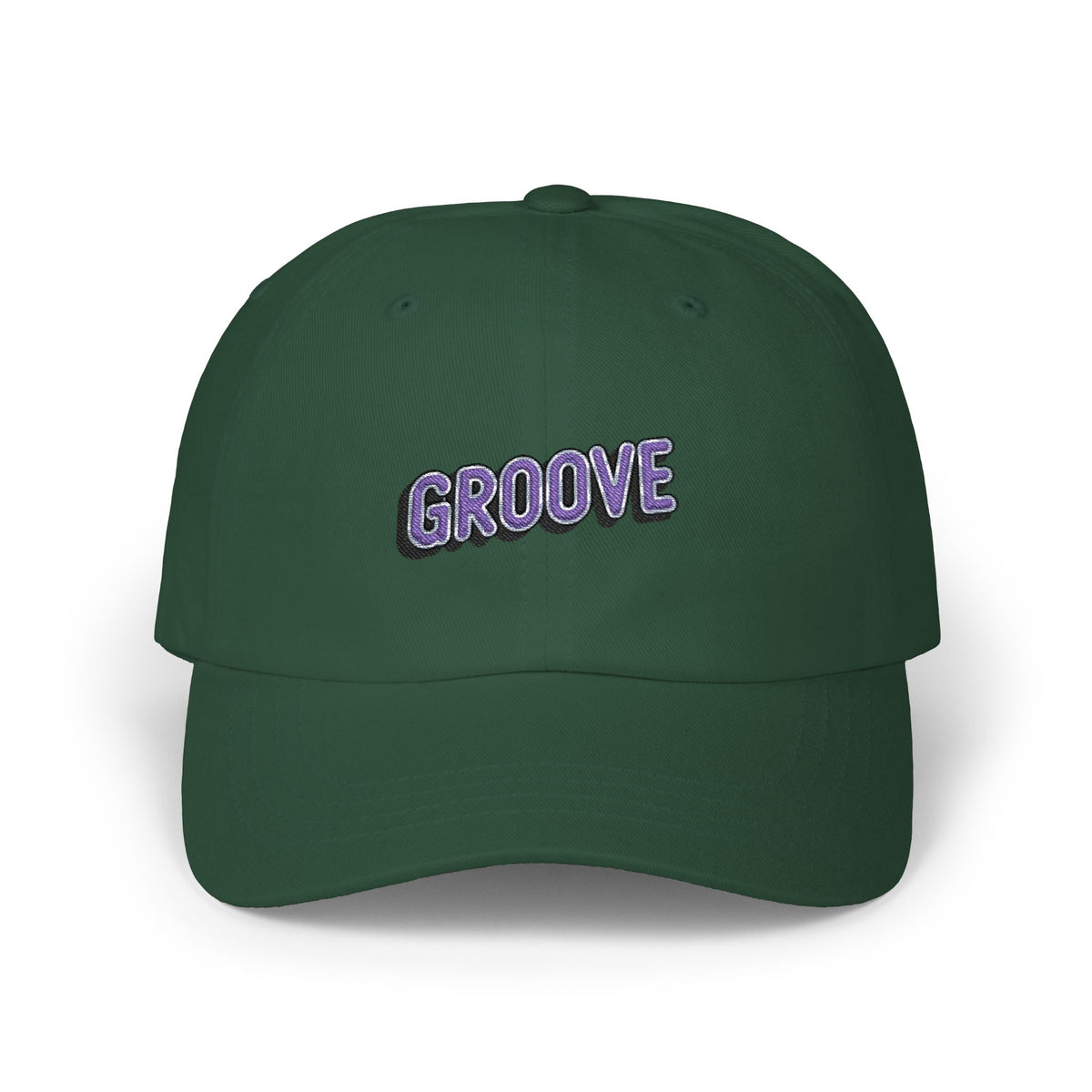 Groove Embroidered Dad Cap – Retro Purple 90s Vibe Adjustable Hat Hats Printify Spruce One size