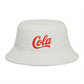 Cola Logo Brown Bucket Hat – Retro Soda-Inspired Summer Hat Hats Printify One size Ecru