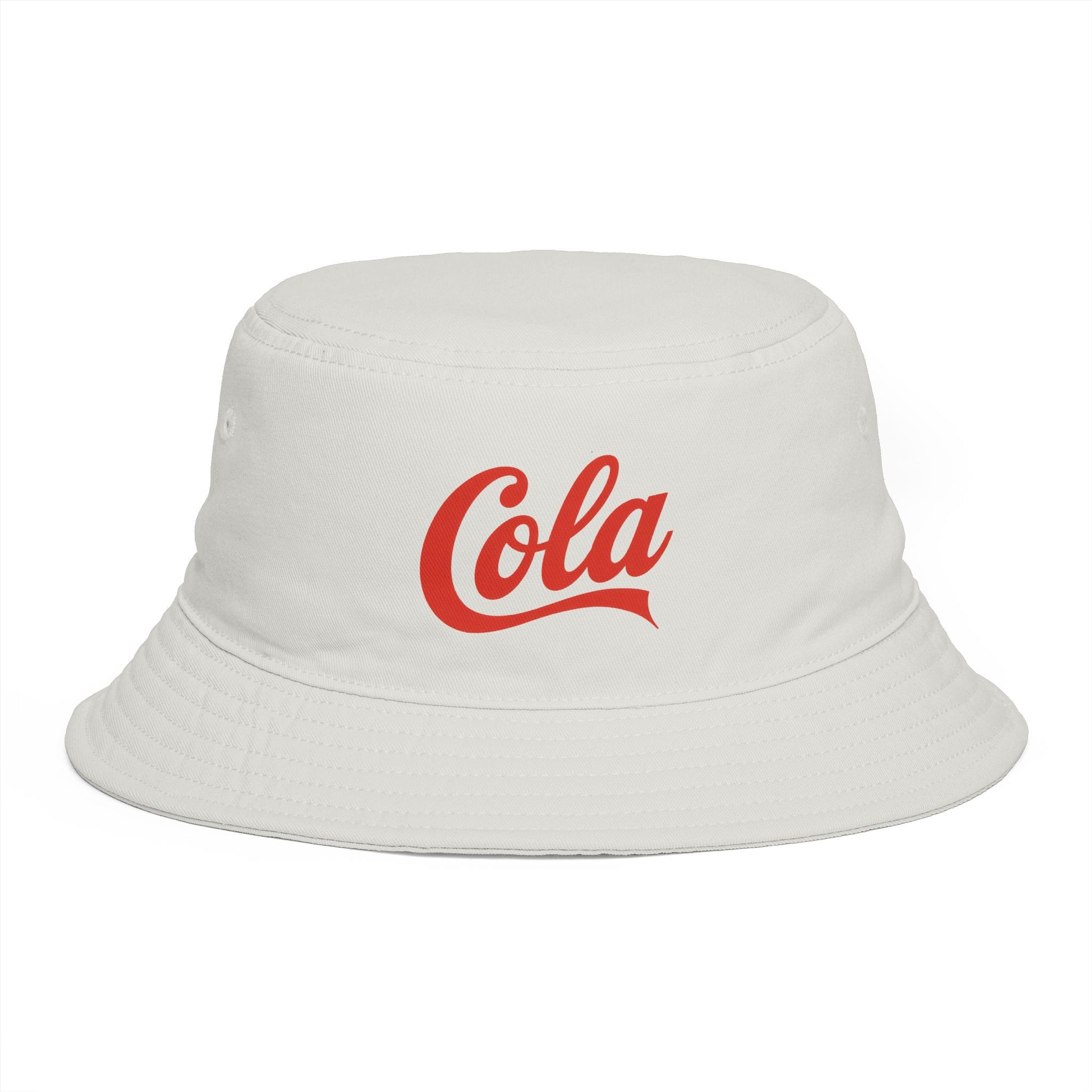Cola Logo Brown Bucket Hat – Retro Soda-Inspired Summer Hat Hats Printify One size Ecru
