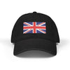 Union Jack Embroidered Denim Hat — British Flag Baseball Cap Hats Printify One size Black