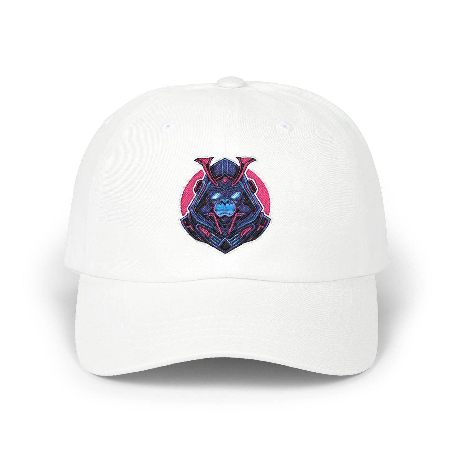 Dad Cap — Cyber Samurai Embroidered Logo Hat Hats Printify White One size