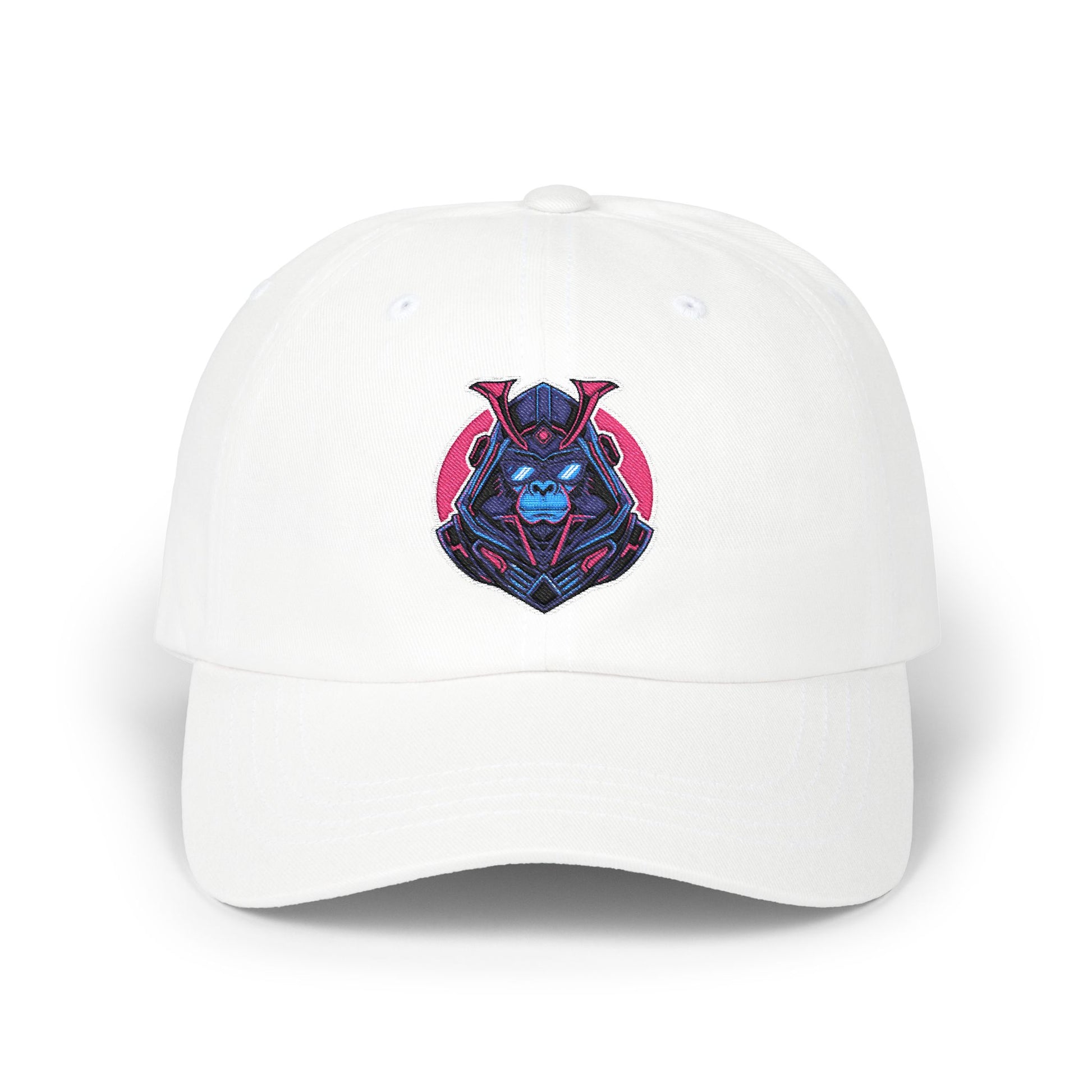Dad Cap — Cyber Samurai Embroidered Logo Hat Hats Printify White One size