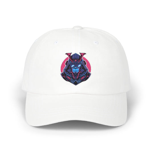 Dad Cap — Cyber Samurai Embroidered Logo Hat Hats Printify White One size
