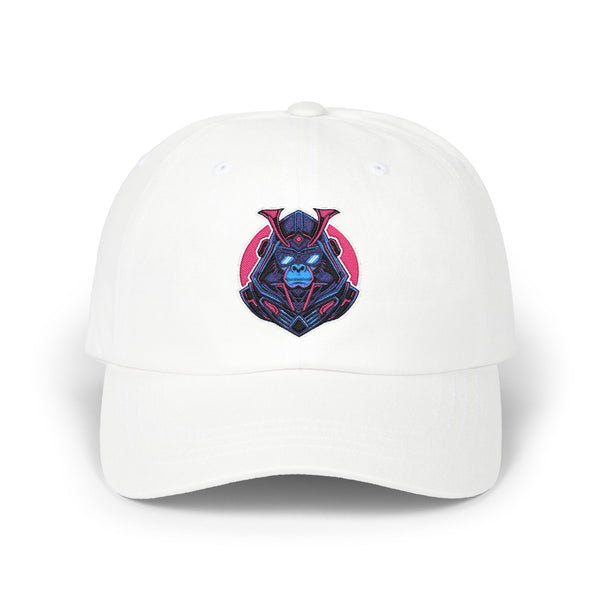 Dad Cap — Cyber Samurai Embroidered Logo Hat Hats Printify White One size