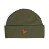 Cuff Beanie with Orange Pushpin Embroidery – Casual Streetwear Knit Hat Hats Printify One size Army