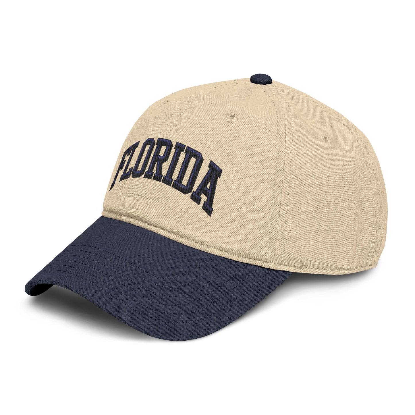 Florida Embroidered Washed Baseball Cap