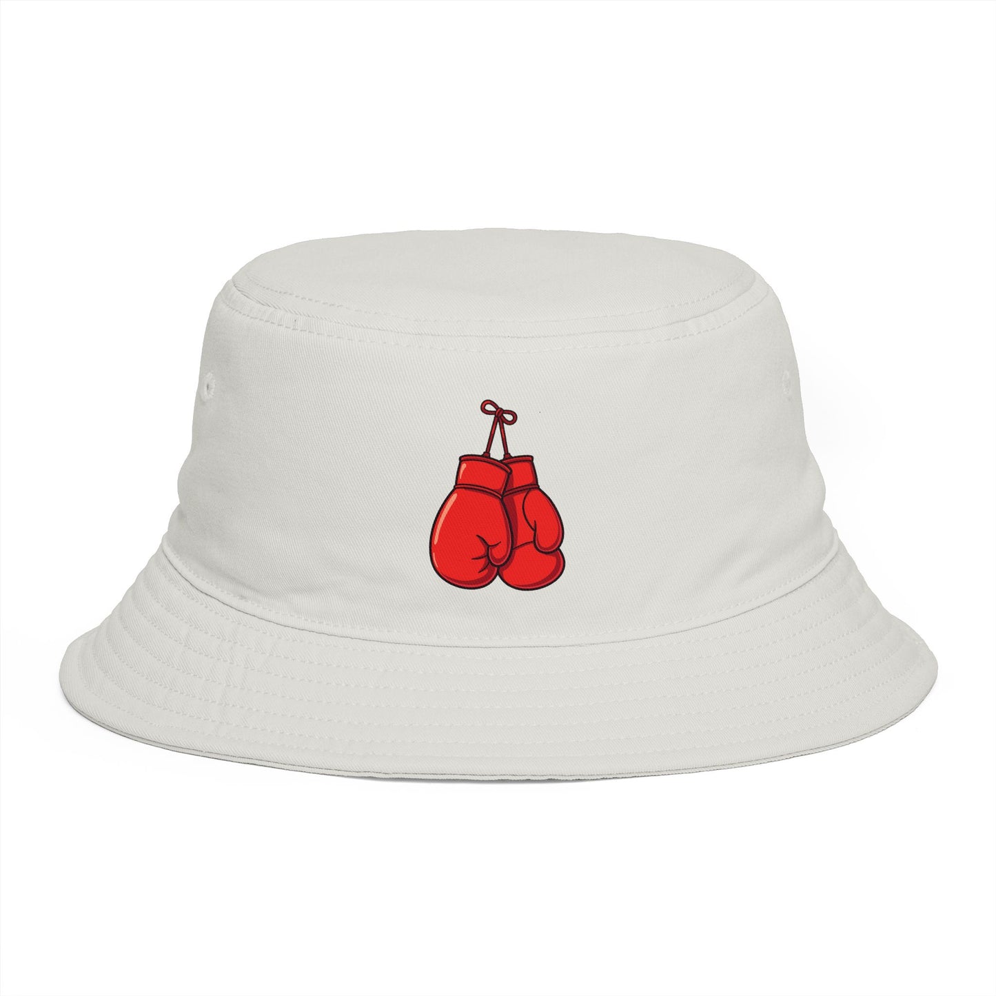 Boxing Gloves Buckethat - Retro Sport Embroidered Bucket Hat Hats Printify One size Ecru