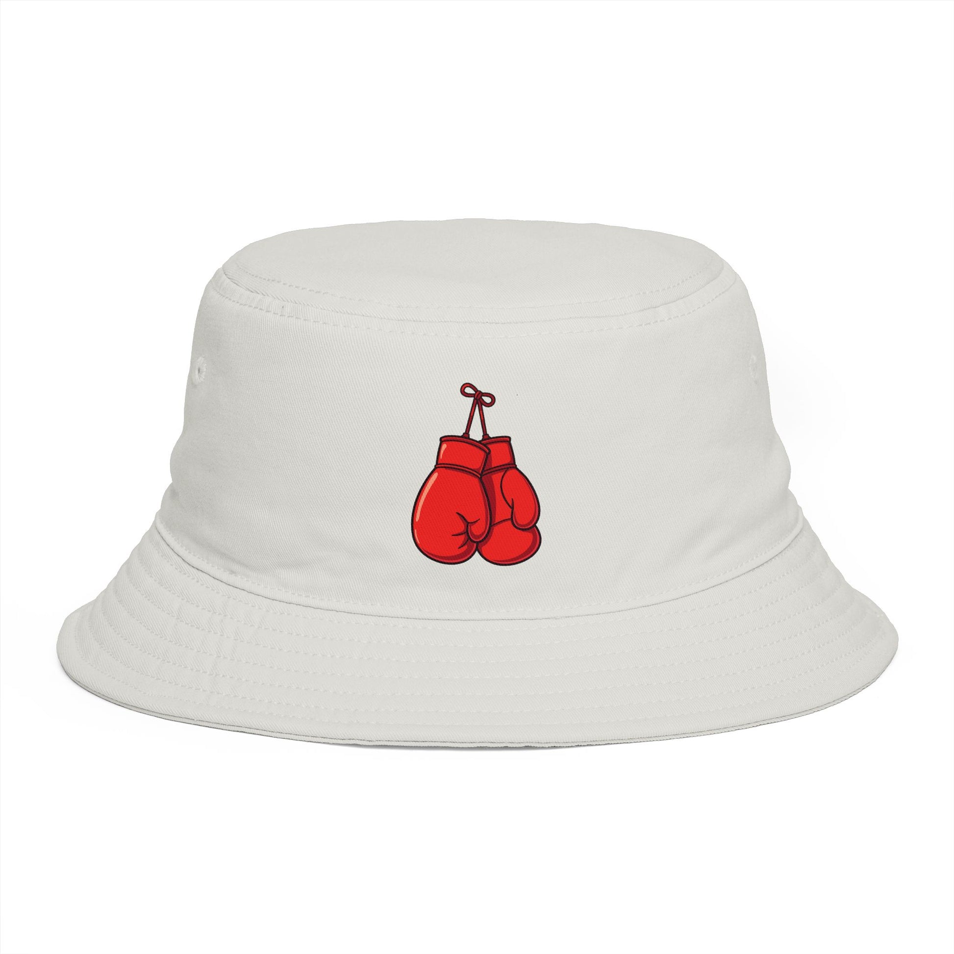 Boxing Gloves Buckethat - Retro Sport Embroidered Bucket Hat Hats Printify One size Ecru