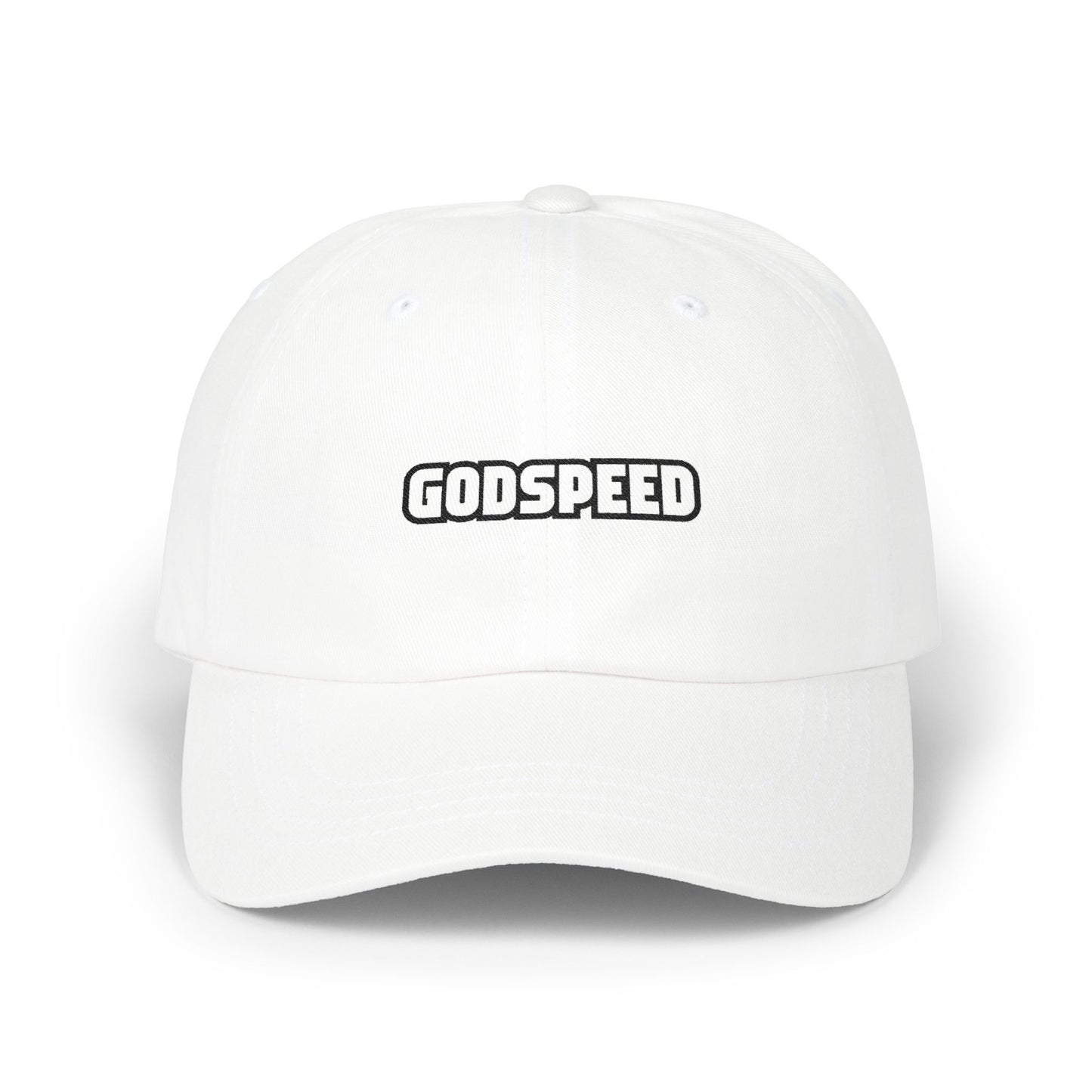 Godspeed Dad Cap — Embroidered Classic Baseball Hat Hats Printify White One size