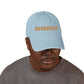 Embroidered 'SHRIFF' Denim Hat — Retro Floral Lettering Baseball Cap Hats Printify