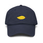 Washed Cotton Baseball Cap with Embroidered Yellow Leaf – Casual Fall Hat