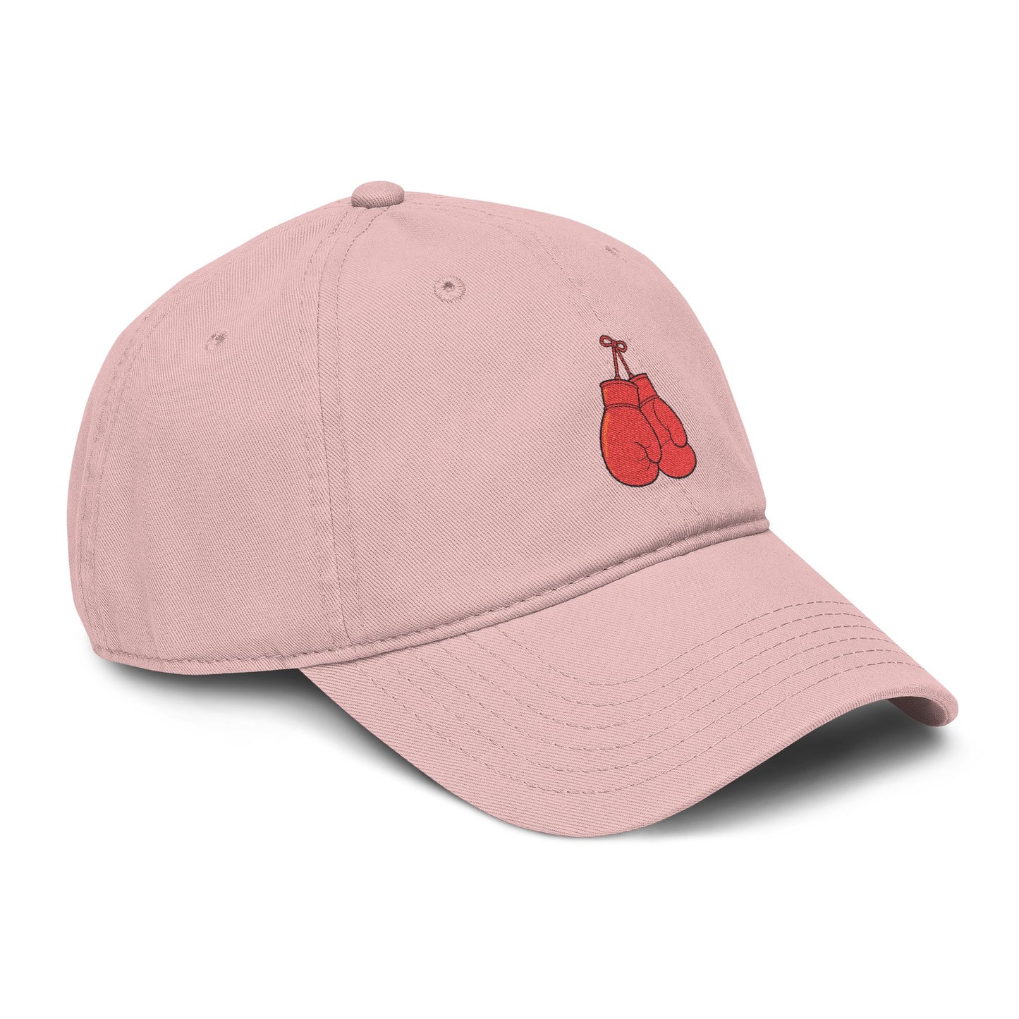 Washed Baseball Cap with Embroidered Red Boxing Gloves — Vintage Sport Dad Hat