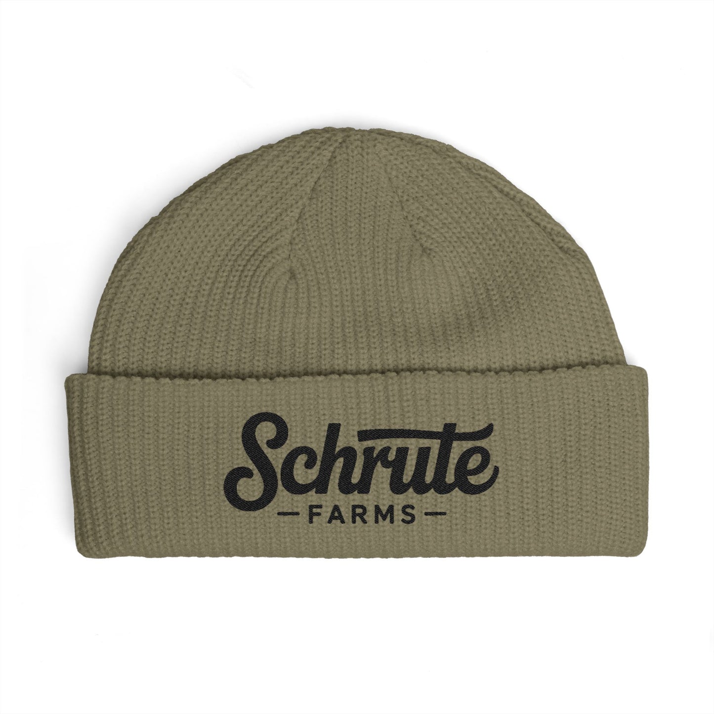 Schrute Farms Cuff Beanie – Embroidered Farm Logo Winter Hat Hats Printify One size Eucalyptus