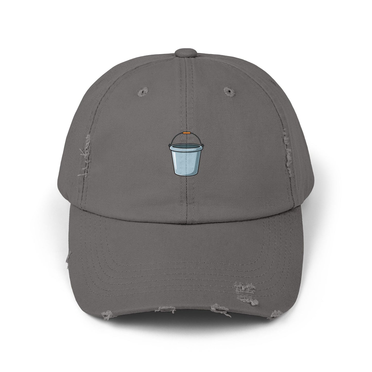 Distressed Bucket Hat — Embroidered Ice Bucket Design Cap Hats Printify Nickel One size