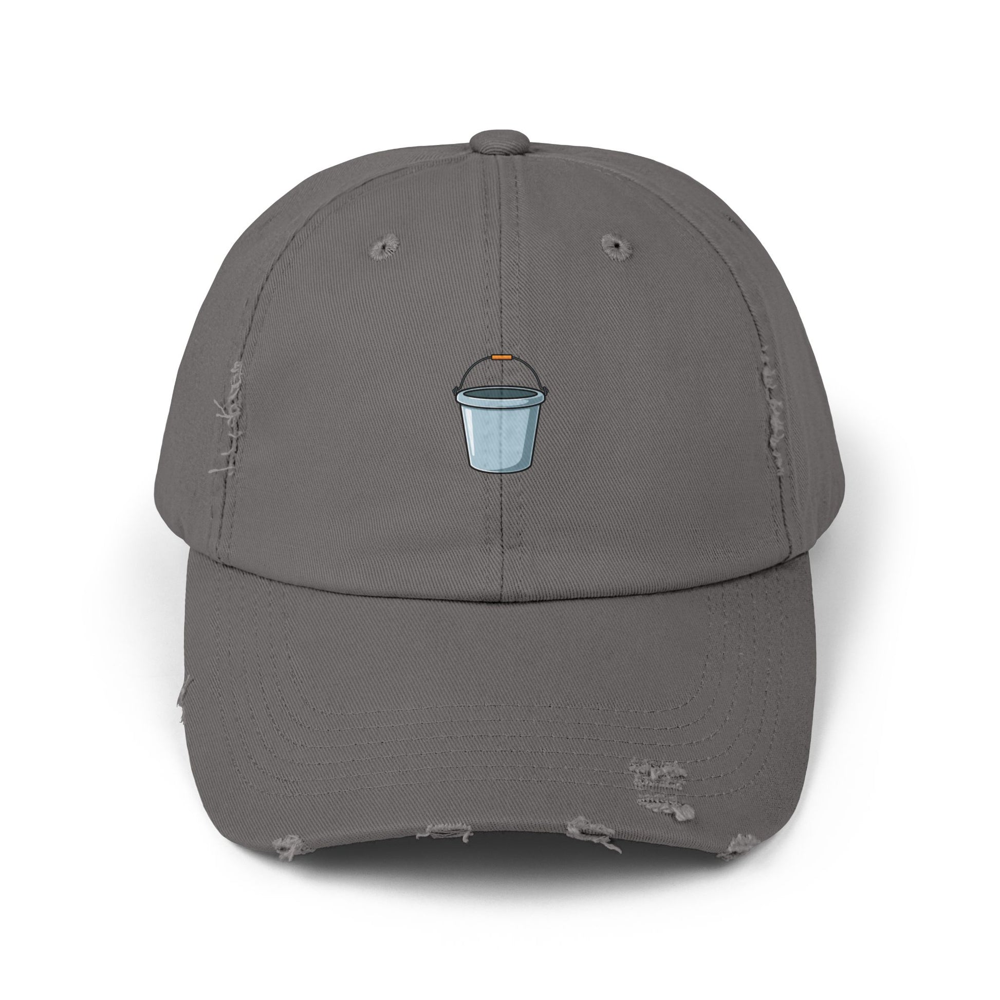 Distressed Bucket Hat — Embroidered Ice Bucket Design Cap Hats Printify Nickel One size