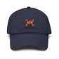 No Kings Washed Baseball Cap — Distressed Crown Embroidered Hat Hats Printify One size Navy